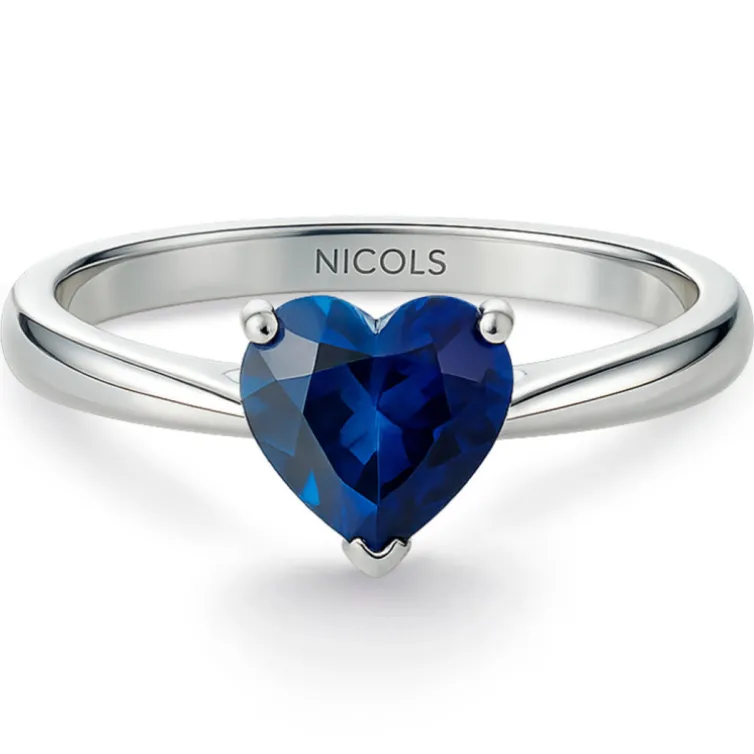 Anillo Zafiro Corazón Sangre Azul 0.90Ct