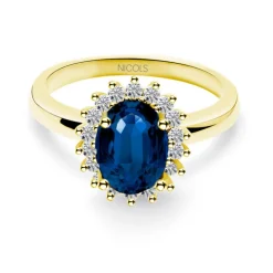 Anillo Zafiro Dalia 1.30Ct Oro Amarillo