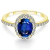 Anillo Zafiro Oro Amarillo Dalia Sunset 1.20Ct y Brillantes