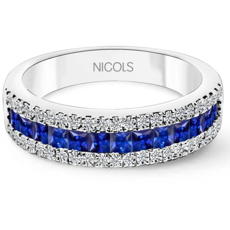 Anillo Zafiro Princesa y Diamantes Amelia 0.30