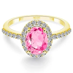 Anillo Zafiro Rosa Dalia Sunset 1.20Ct Oro Amarillo