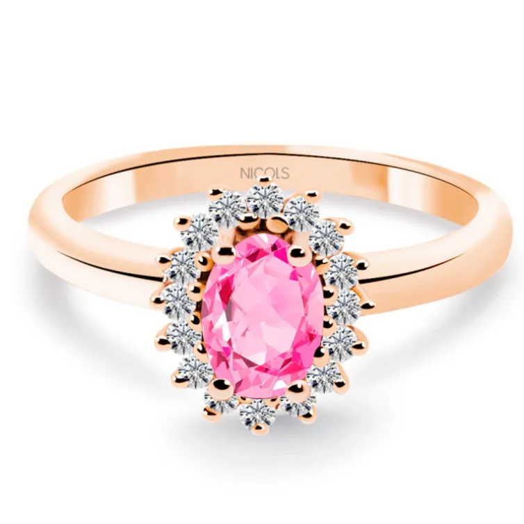 Anillo Zafiro Rosa Dalia 0.90 Oro rosa
