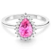 Anillo zafiro rosa y diamantes Alba
