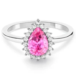Anillo zafiro rosa y diamantes Alba