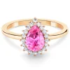 Anillo zafiro rosa y diamantes Alba Oro rosa