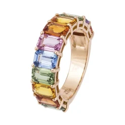 Anillo Zafiros Colores Oro Rosa Rainbow