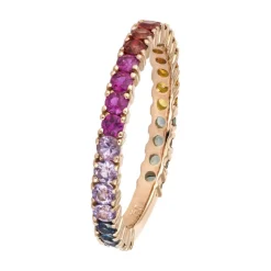 Anillo Zafiros Colores Oro Rosa Riviere Rainbow