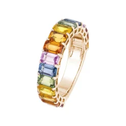Anillo Zafiros Colores Oro Rosa Rainbow