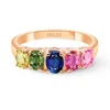Anillo Zafiros Colores Y Rubí Oro Rosa Rainbow