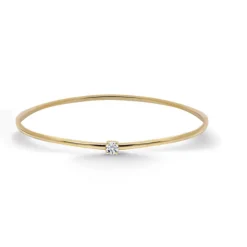 Brazalete Tubo Redondo Oro Amarillo Eloise 1 Diamante