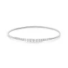 Brazalete Tubo Redondo Oro Blanco Eloise 17 Diamantes