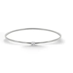 Brazalete Tubo Redondo Oro Blanco Eloise 1 Diamante