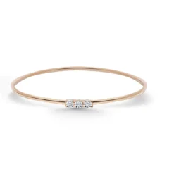 Brazalete Tubo Redondo Oro Rosa Eloise 3 diamantes