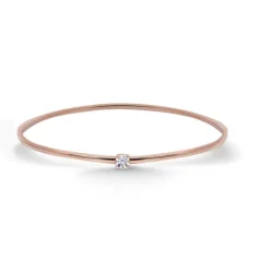 Brazalete Tubo Redondo Oro Rosa Eloise 1 Diamante