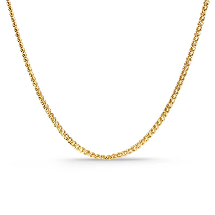 Cadena 60 cm Oro 18K 1.7mm Maciza Barbada