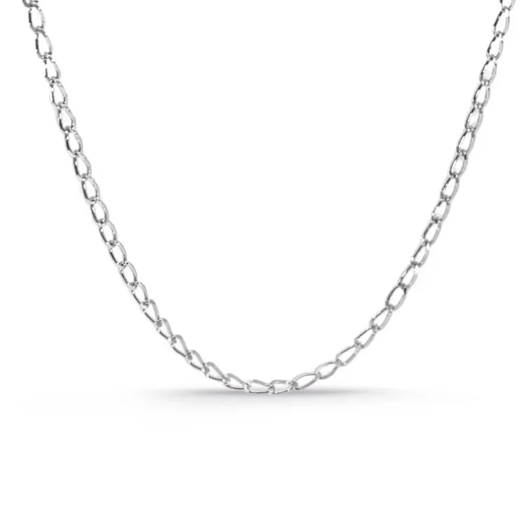 Cadena 45cm Bilbao Oro Blanco 18K 1.6mm