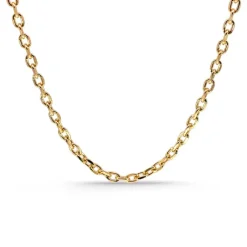 Cadena 60cm Oro Forzada 18k Oval Lapidada 2.8mm