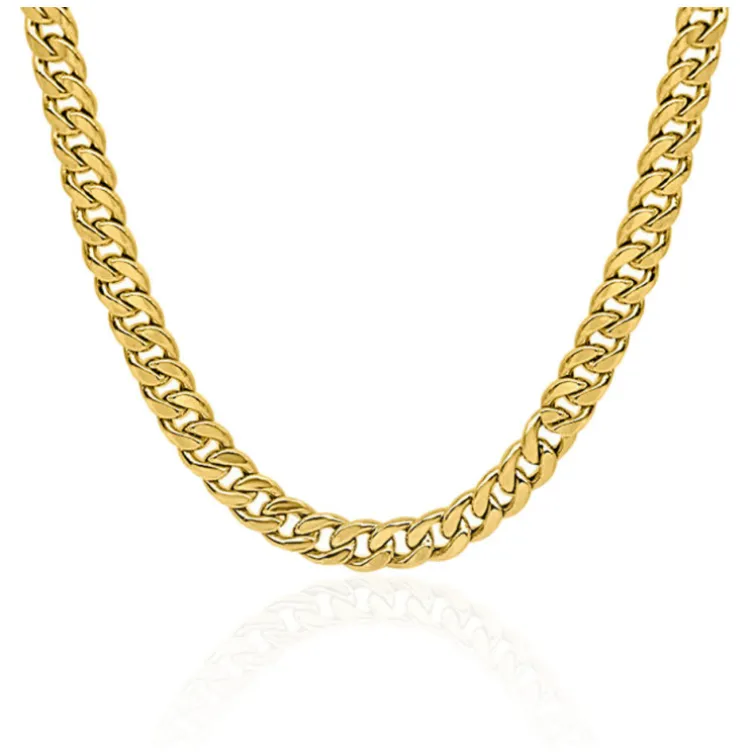 Cadena Cubana 60cm Oro Amarillo Maciza 18K