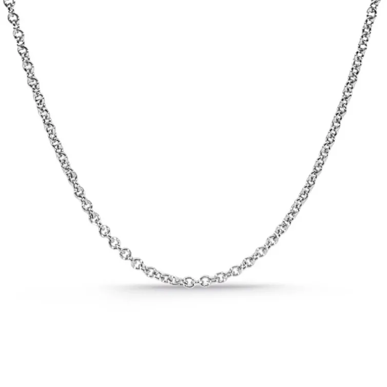 Cadena Oro Blanco Forzada 1.7mm 18K 45cm
