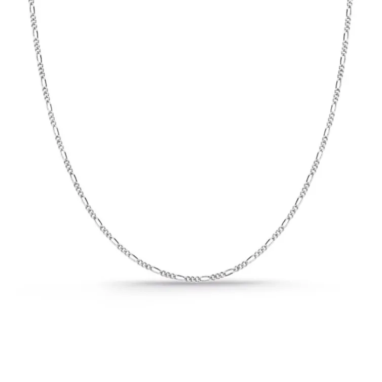 Cadena Oro blanco 18k Figaro 1x3 60cm 1.3mm