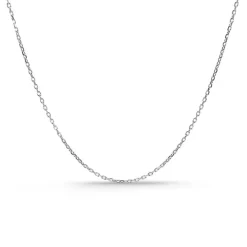 Cadena Oro Blanco 0.9mm Forzada Oval Lapidada Oro 18K 40cm