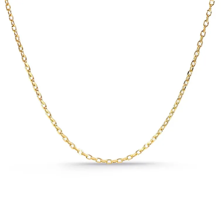Cadena Oro Forzada Oval Lapidada 1.4mm 18K 45cm