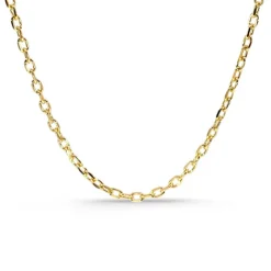 Cadena Oro 18k 60cm Forzada Oval Lapidada 2.1mm
