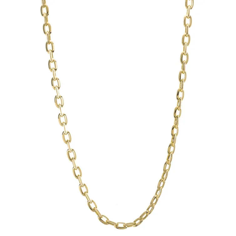 Cadena Oro 18K Eslabon Bisel 60Cm