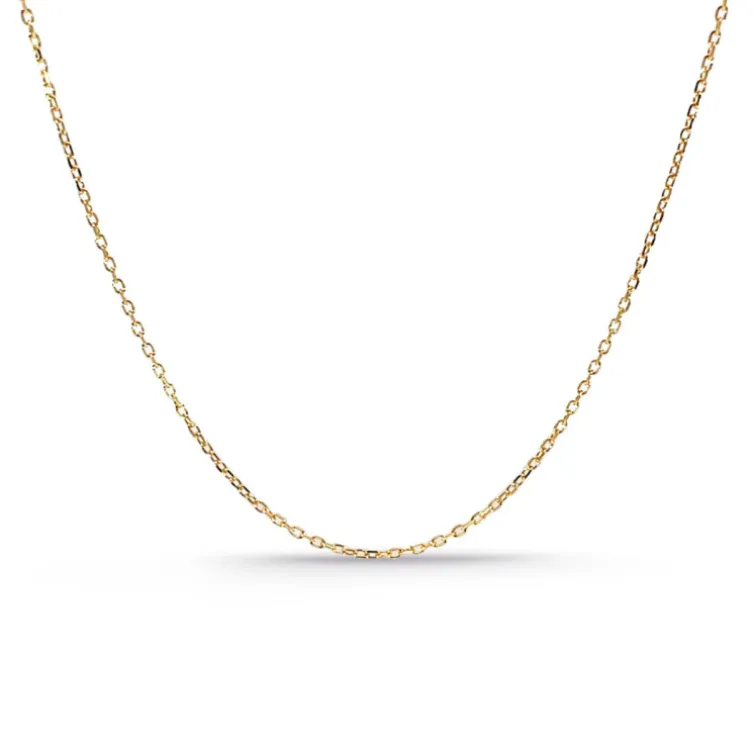 Cadena Oro 0.9mm Forzada Oval Lapidada Oro 18K 45cm