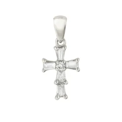 Colgante Cruz Diamantes Baguettes 7X10Mm