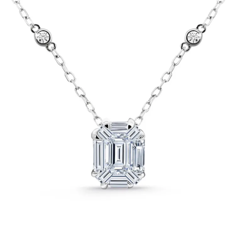 Colgante Diamantes Talla Esmeralda Vrait 0,95 Ct