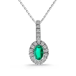 Colgante Esmeralda Y Diamantes Dalia