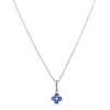 Colgante Flor Zafiros Y Diamante