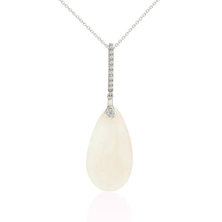 Colgante Jade Blanco Oro Y Diamantes Serenity