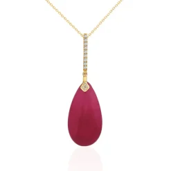 Colgante Jade Rojo Oro Y Diamantes Serenity