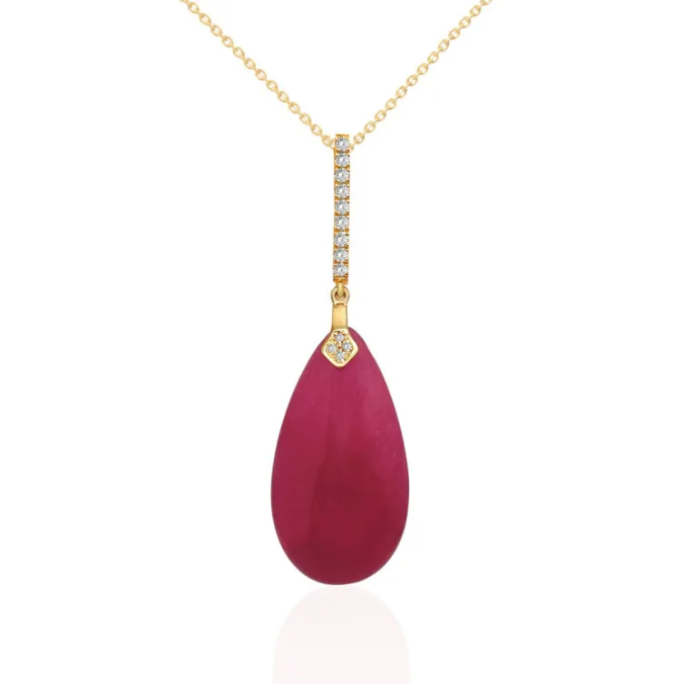 Colgante Jade Rojo Oro Y Diamantes Serenity