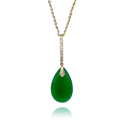 Colgante Jade Verde Oro Y Diamantes Serenity