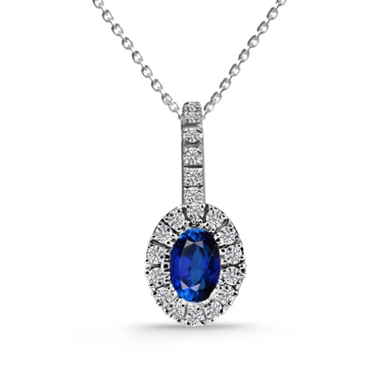 Colgante Zafiro Y Diamantes Dalia