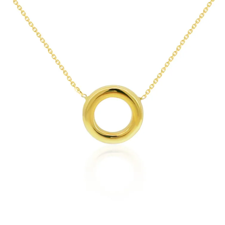 Collar Aro Círculo Grueso Oro Amarillo