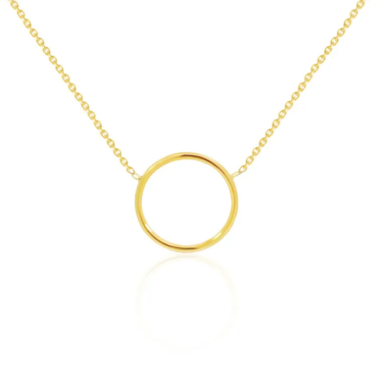 Collar Aro Círculo Oro Amarillo
