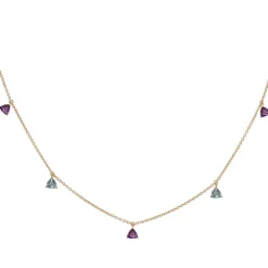 Collar Colgantes Piedras Amatista Y Topacio Trillon