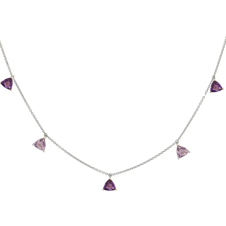 Collar Colgantes Piedras Amatista Trillon