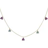 Collar Colgantes Piedras Amatista Y Topacio Trillon