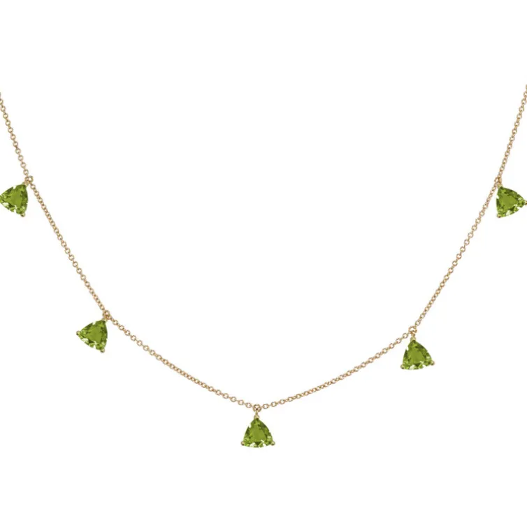 Collar Colgantes Piedras Peridoto Verde Trillon