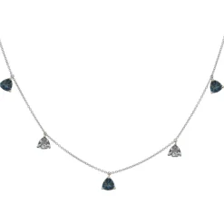 Collar Colgantes Topacio Azul Trillon