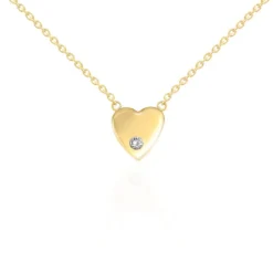Collar Corazón Diamante Oro Amarillo Always