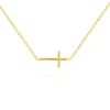 Collar Cruz Tumbada Oro Amarillo