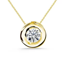Collar Diamante Lady 0.10-0.50Ct Solitario Oro Amarillo