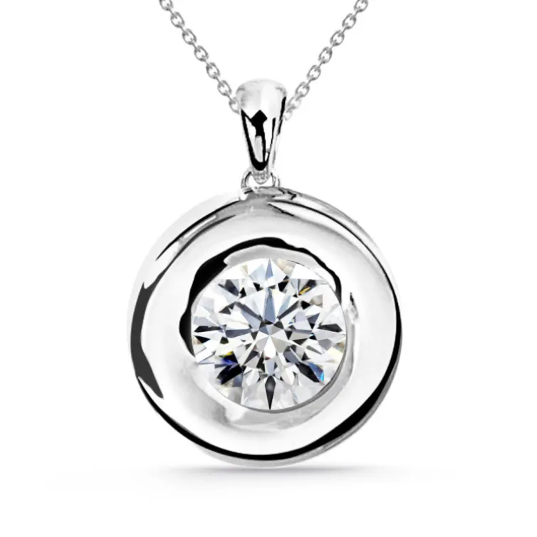 Collar Diamante Linda 0.55-1.00Ct Solitario Oro Blanco