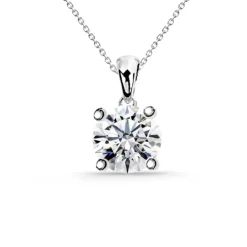 Collar Diamante Nancy 0.10-0.50Ct Solitario Oro Blanco